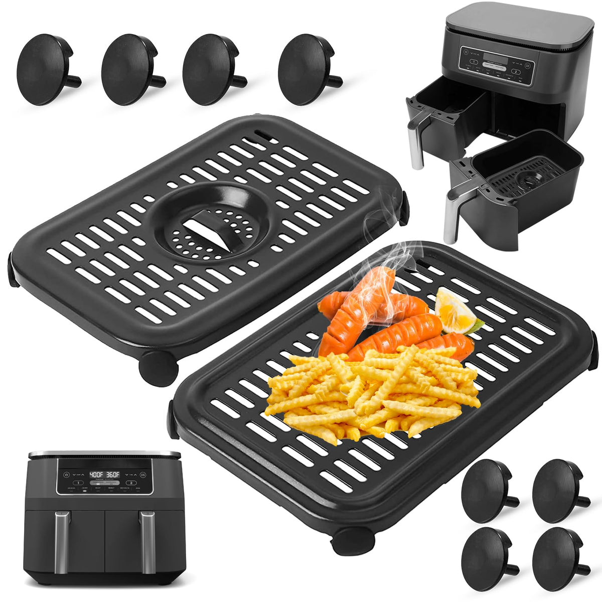GWYXC air fryer grill pan for Ninja DZ090, DZ201, DZ100 with even heating for grilling