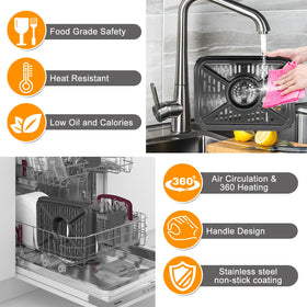 GWYXC rubber bumpers protect the air fryer and minimize movement