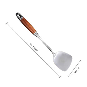 GXONE wok spatula with wooden handle delivers comfortable grip and heat resistance.