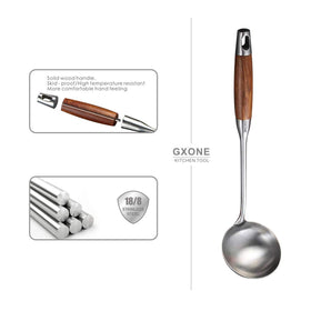 GXONE stainless steel ladle is dishwasher-safe for quick cleaning.