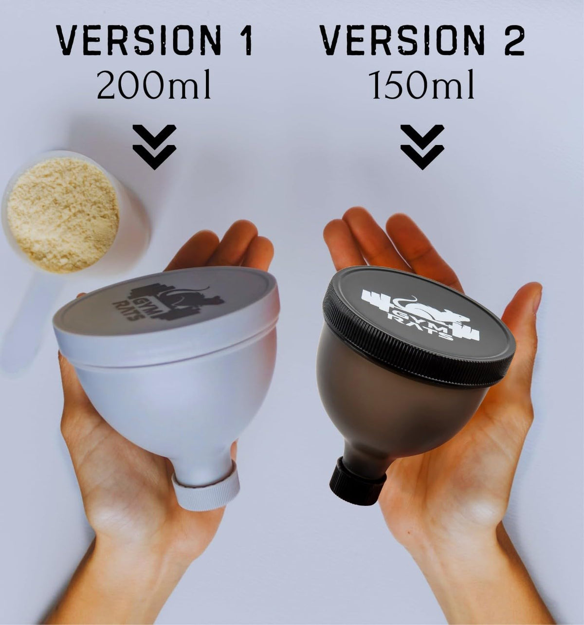 GYM RATS 150 ml capacity travel containers ready for powder