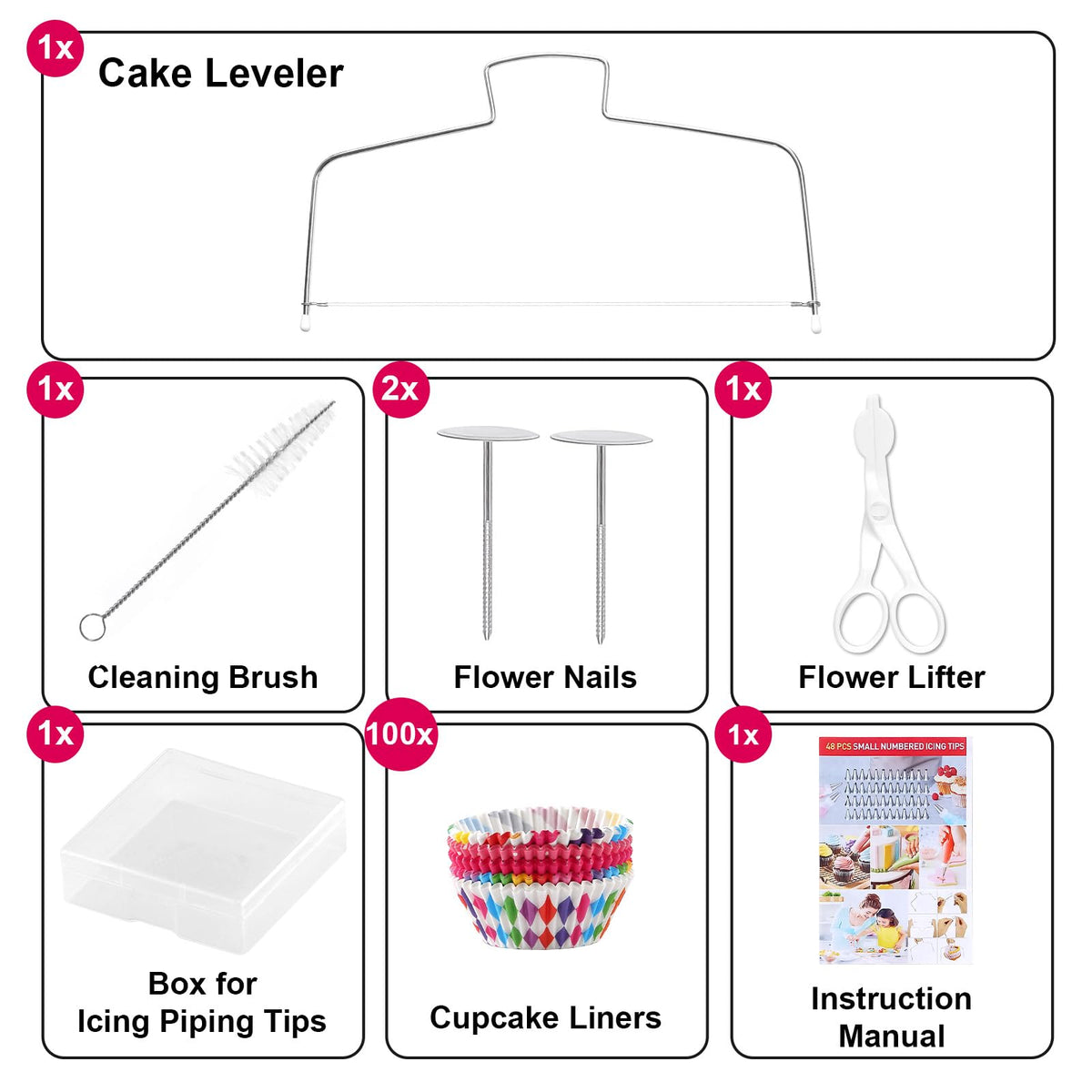Gymdin 222pcs cake leveler for even cake layers and clean edges