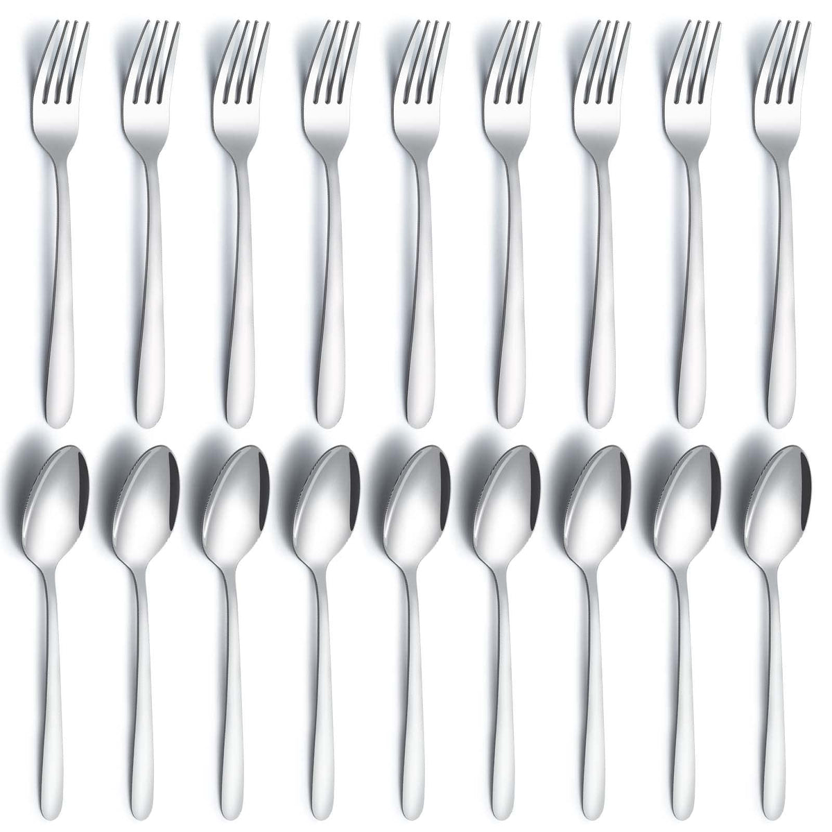 Gymdin 24 piece forks and spoons set for everyday dining with durable rust resistant finish.