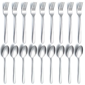 Gymdin 24 piece forks and spoons set for everyday dining with durable rust resistant finish.