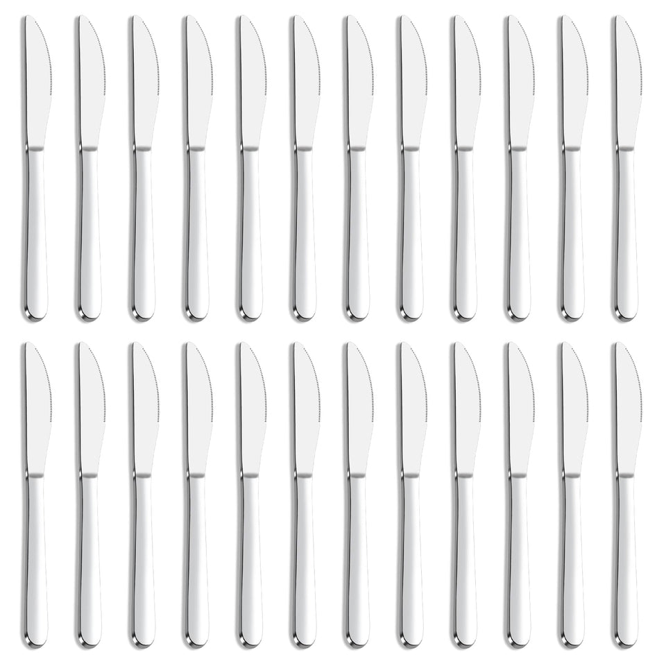 Gymdin 24-piece knives set with dining knife, durable stainless steel for daily use