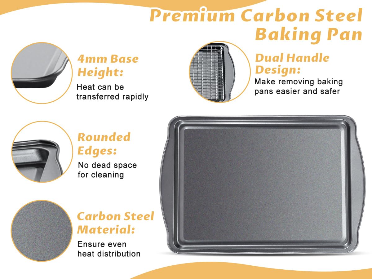 Gymdin two sheet and two rack set fits standard ovens for versatile cooking tasks.