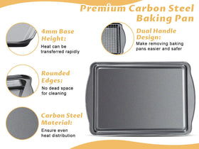 Gymdin two sheet and two rack set fits standard ovens for versatile cooking tasks.