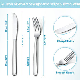 Gymdin dinner knife with mirror-polished finish ready for effortless cutting.