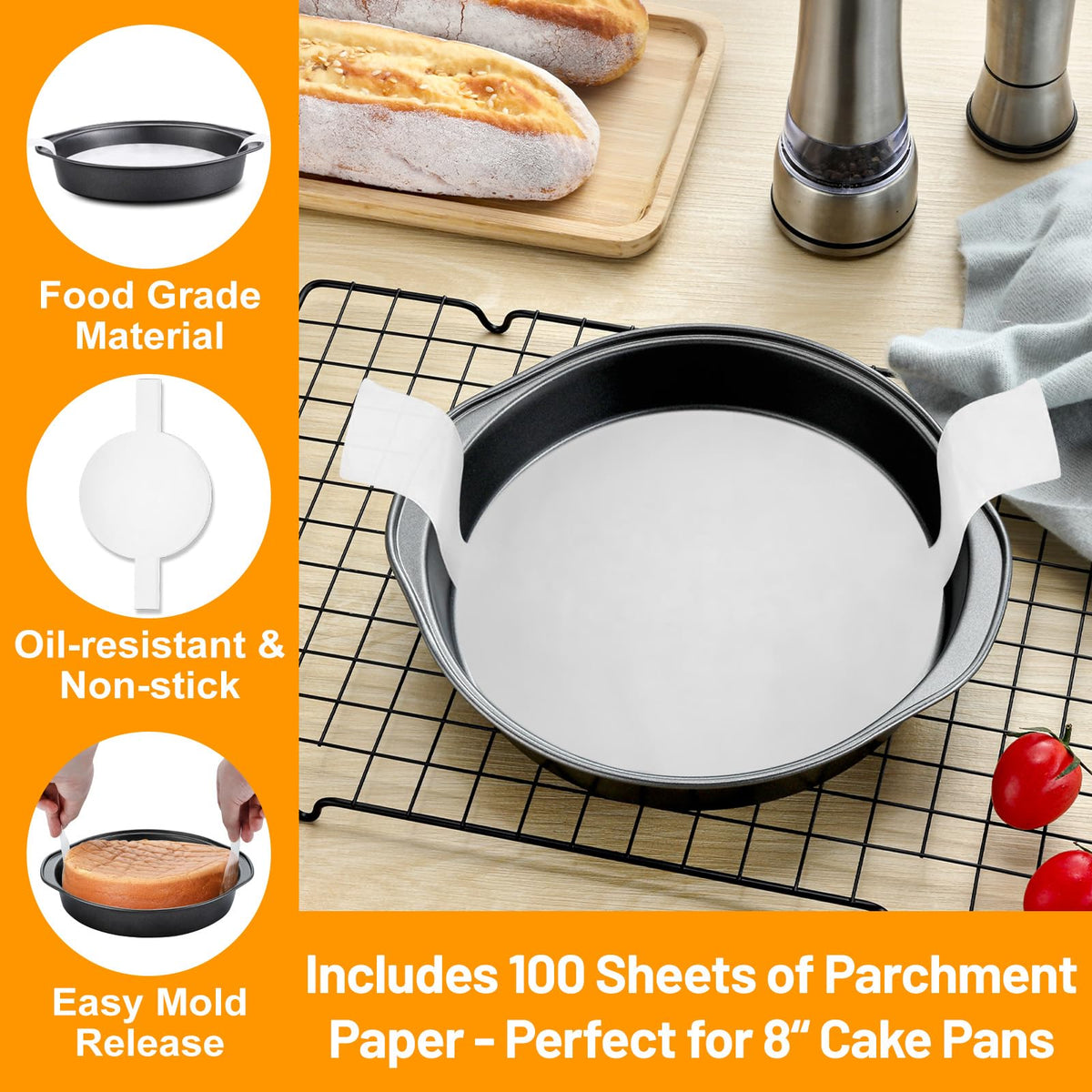 Gymdin parchment ears enable a flawless one-step cake release