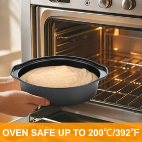 Gymdin pans with ergonomic handles, safe handling in kitchen.