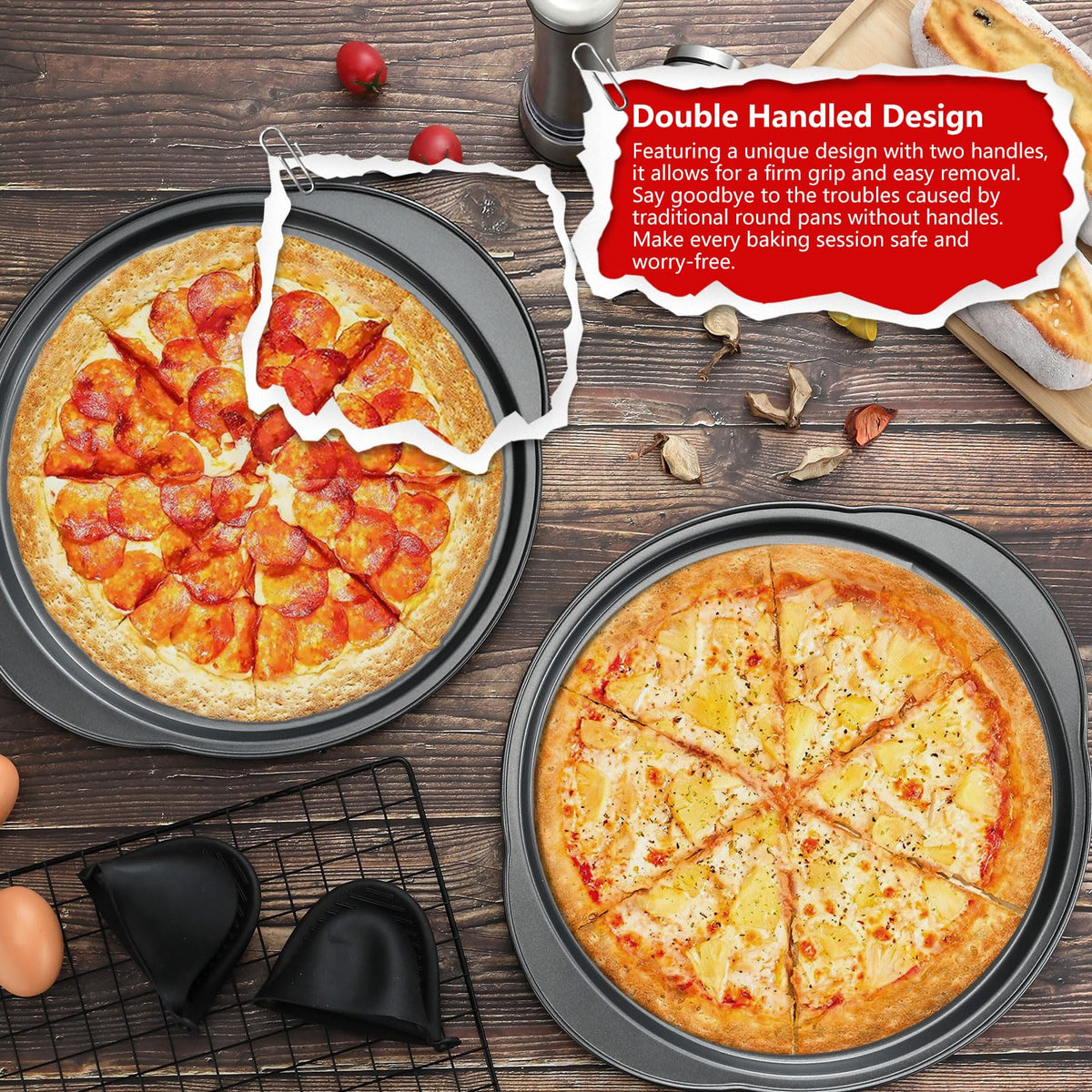 Gymdin 2-pack pizza pan set offers value and convenience.