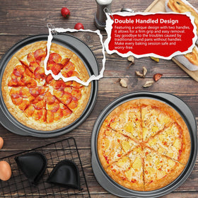 Gymdin 2-pack pizza pan set offers value and convenience.