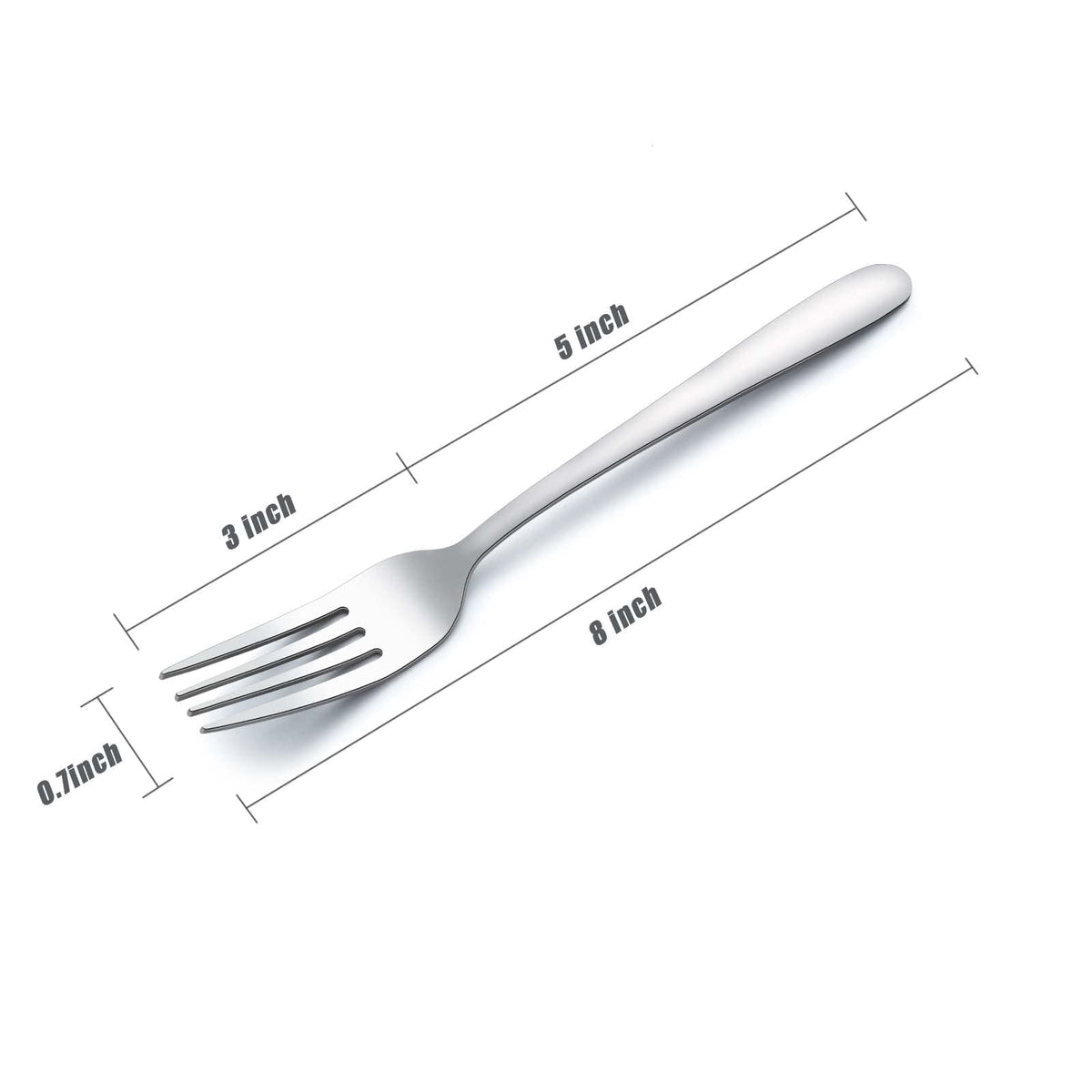 Gymdin stainless-steel fork 8-inch in sleek finish for everyday use.