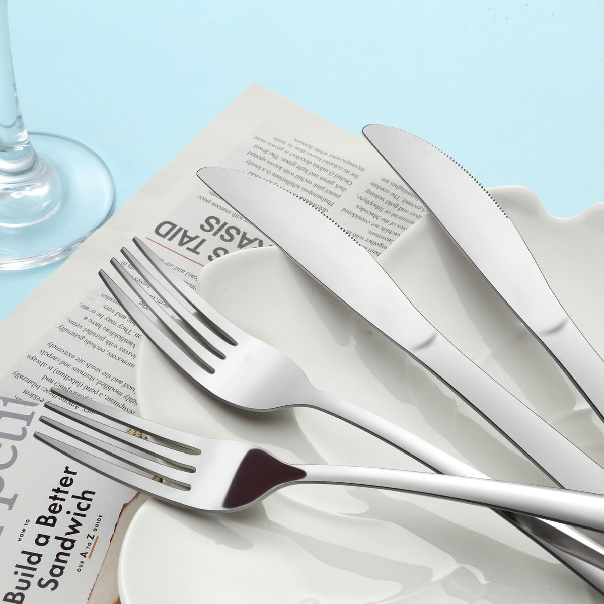 Gymdin sturdy stainless steel forks designed for steak, pasta, and everyday use.