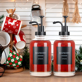 GYOSUGANG glass syrup dispenser with pumps ensures tidy service and no leaks