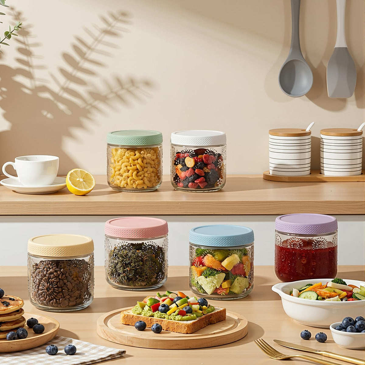 GYOSUGANG yogurt parfait in a glass jar highlighting layers