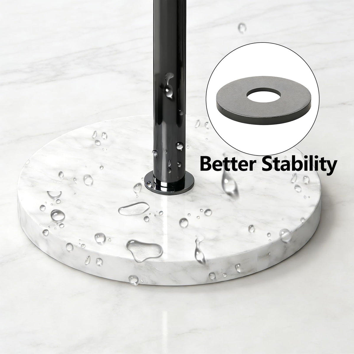 Gypie Marble Mug Holder Tree stainless steel rod resists moisture and cleans easily.