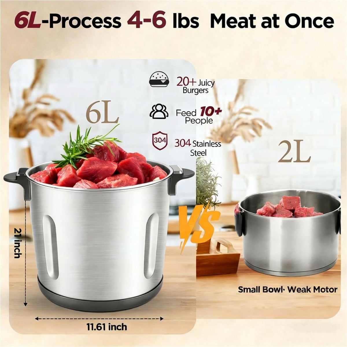 GYQTGO 1200W motor powers tough meats with steady torque