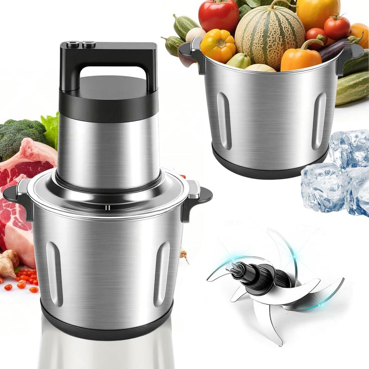 GYQTGO meat grinder with 6L capacity, ideal for large-batch burger prep