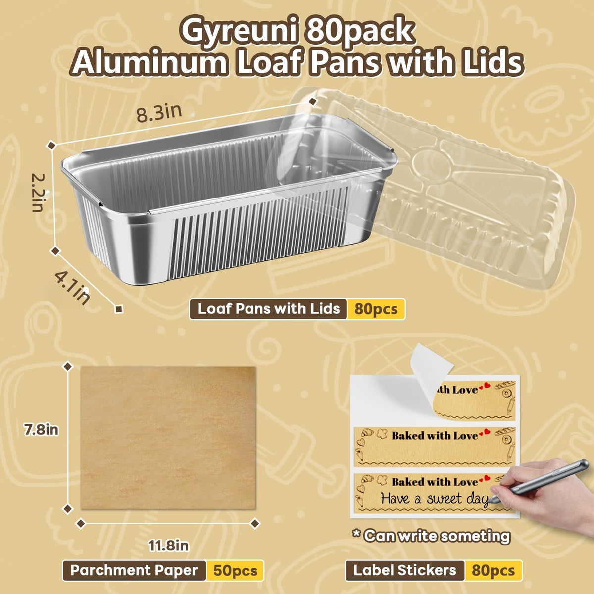 Gyreuni parchment paper sheets prevent sticking and promote even browning.