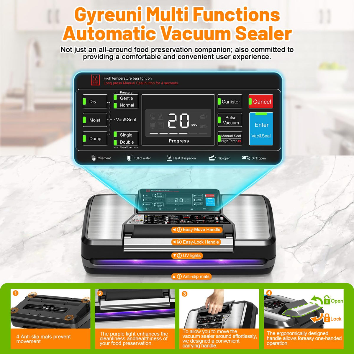 Gyreuni dual heat seal mode enables secure, airtight bags