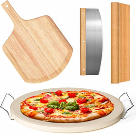 Gyreuni 13-inch round pizza stone for even heating and crisp crust at home