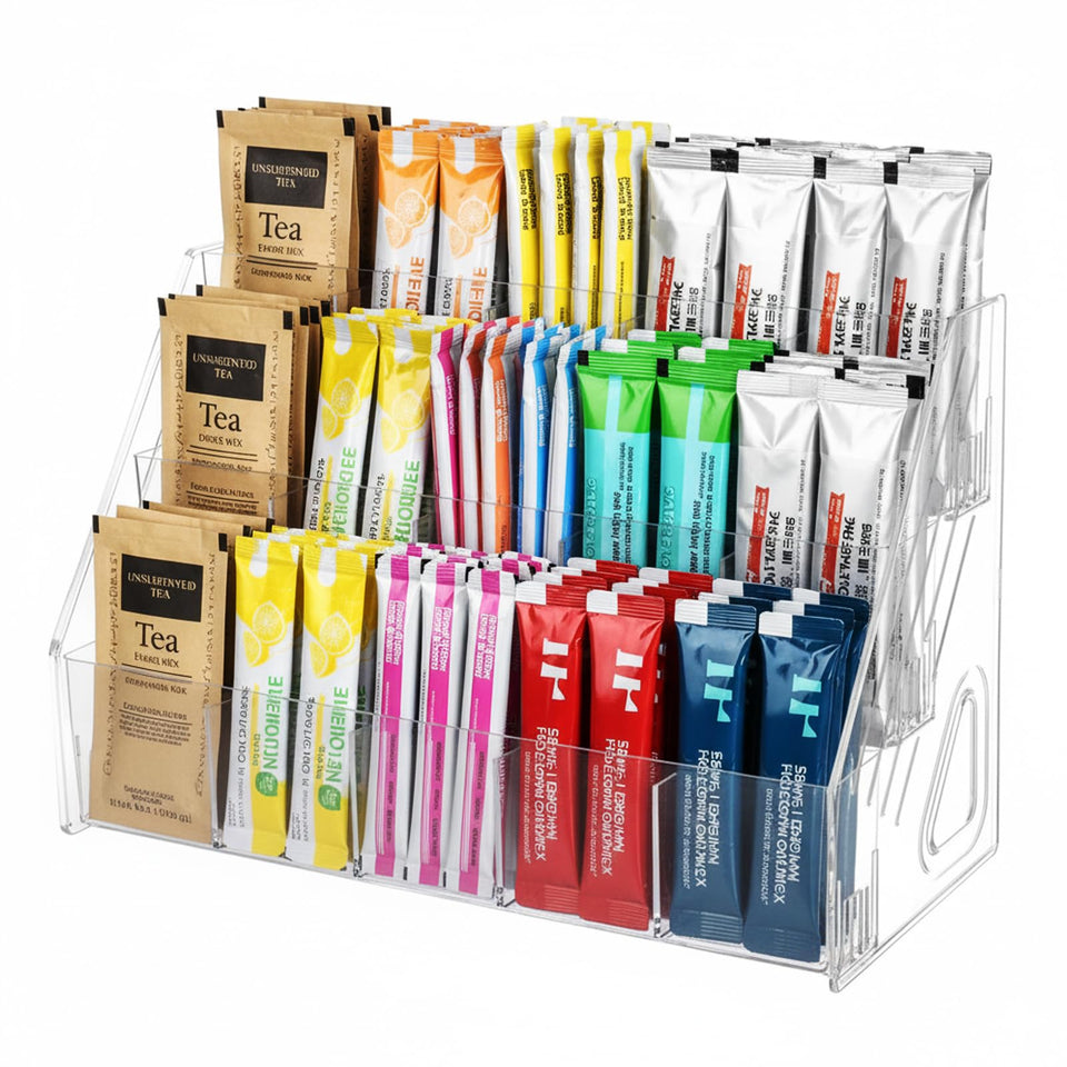 GYSLEOT 3-tier organizer front view with clear flavor visibility