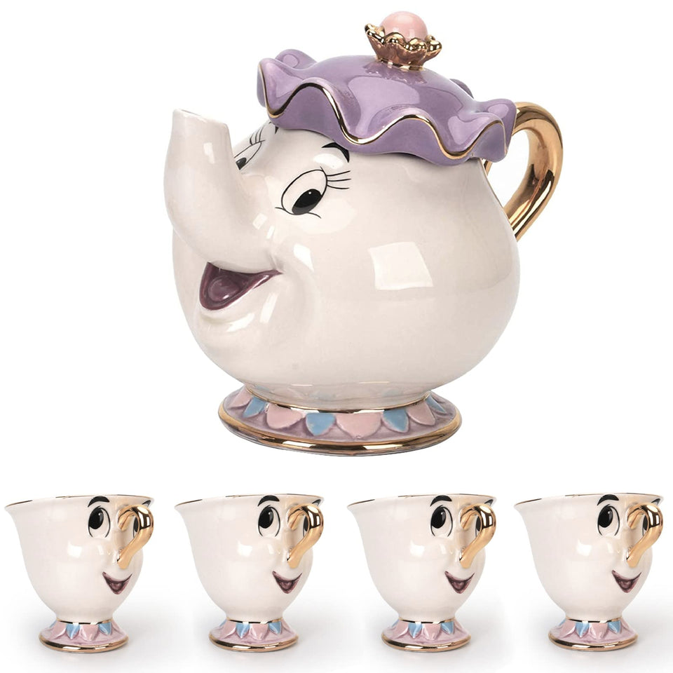 GZHaiTuoSi beauty and the beast teapot with gold handle for elegant tea-time