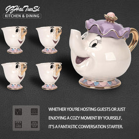 GZHaiTuoSi Chip mug 80ml with gold handle for cute, small servings