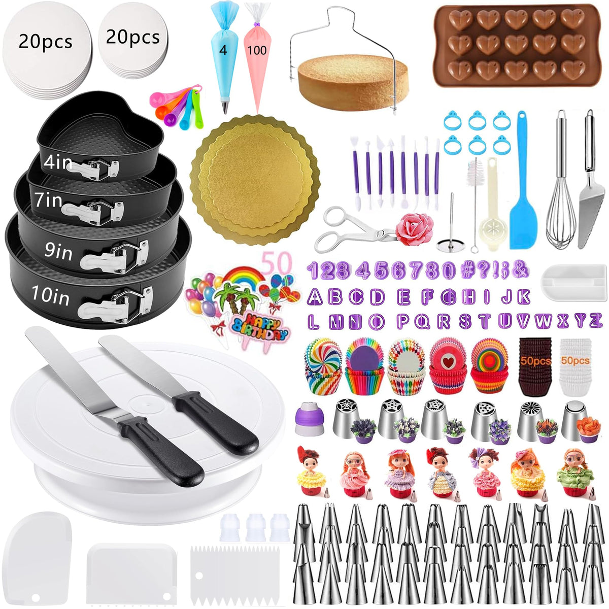 GZMAISULEE 540PCS cake decorating kit contents for budding bakers