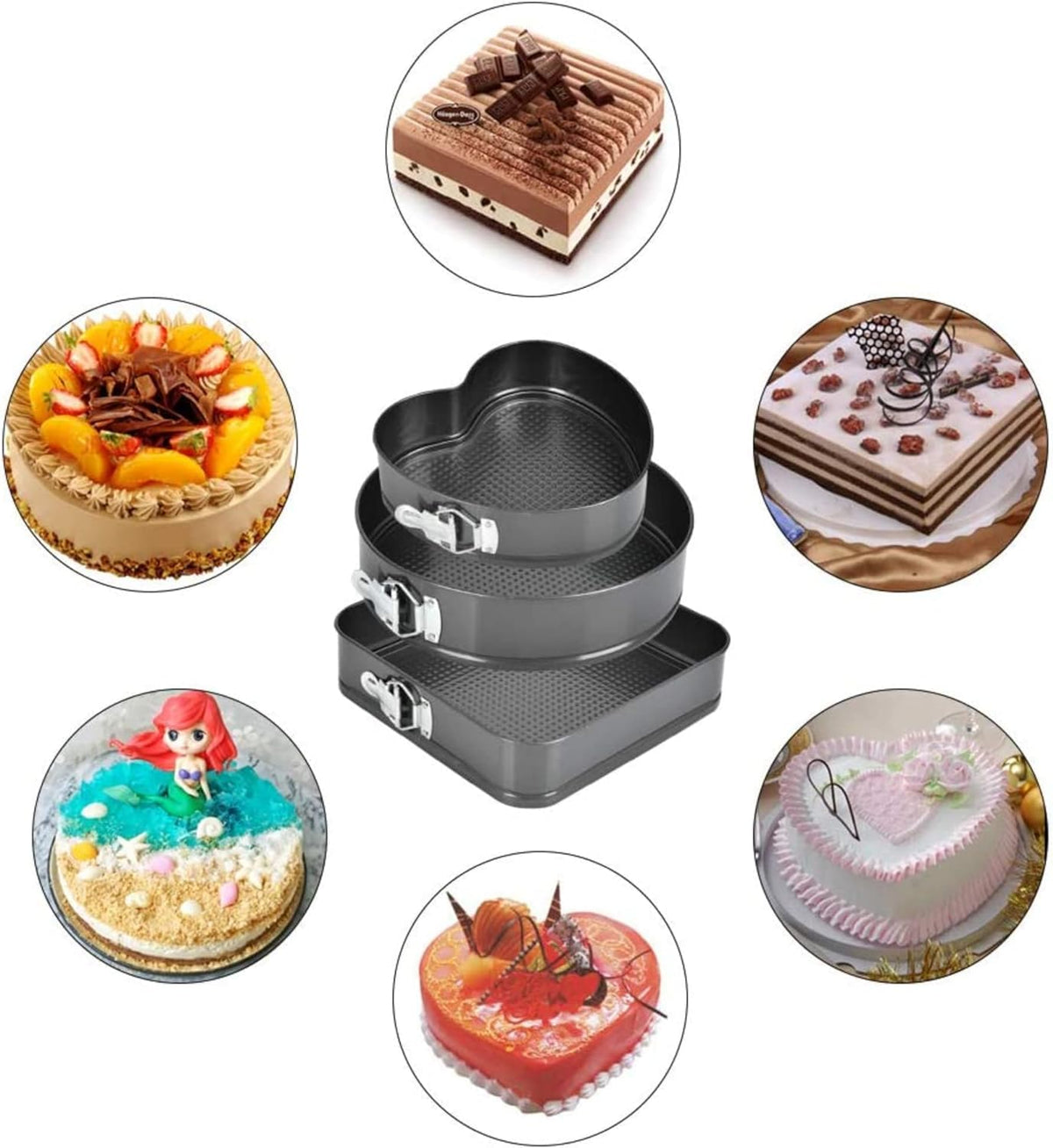 GZMAISULEE 9-inch heart springform pan even heat distribution
