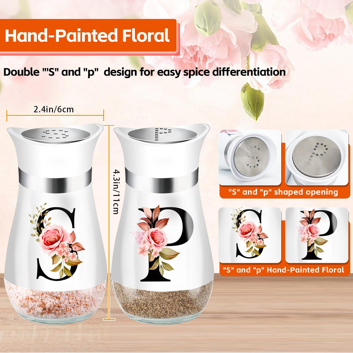 H&Foumre glass body shakers with stainless lids provide precise pours
