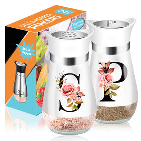 H&Foumre salt and pepper shakers with rose design add farmhouse elegance to the table