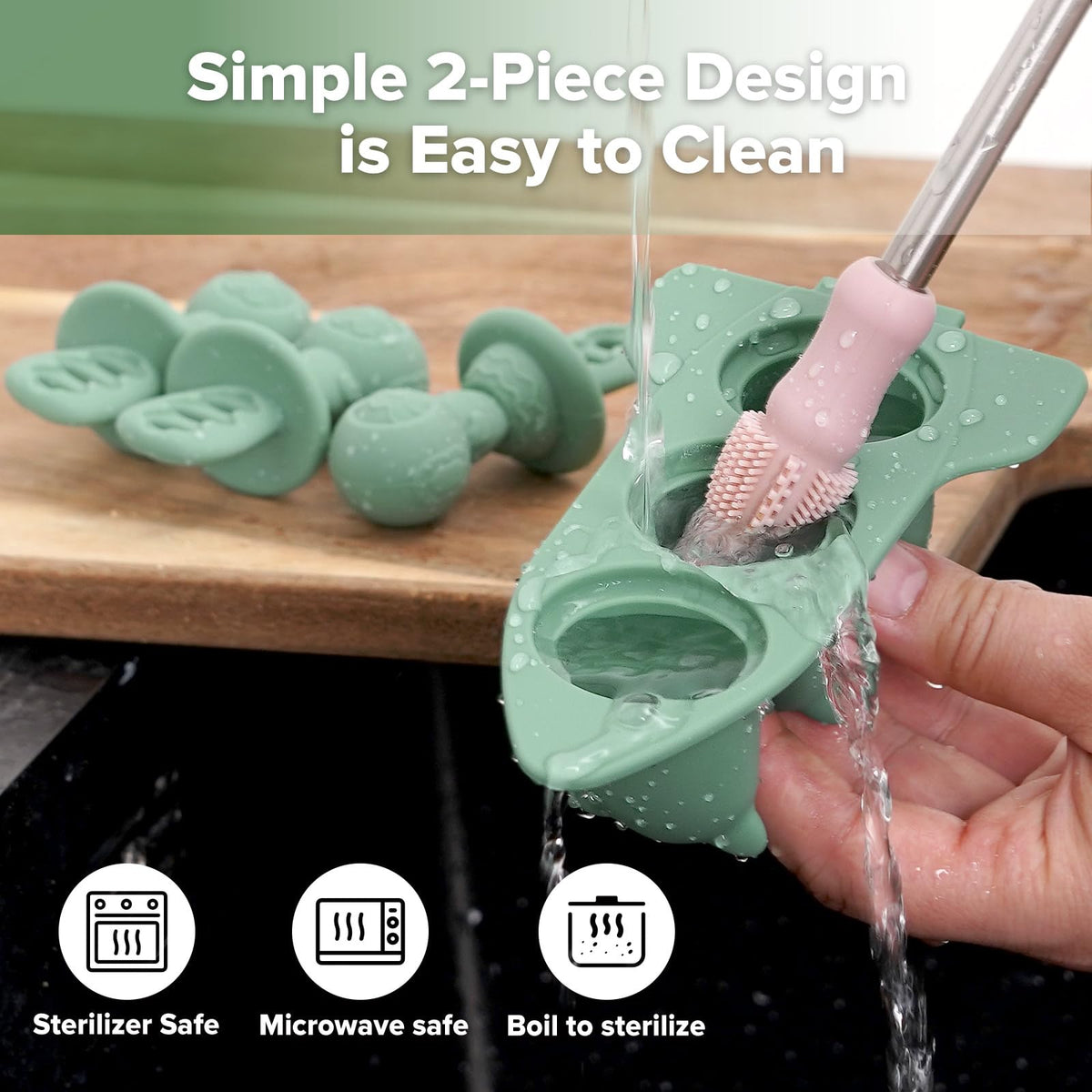 Haakaa set enables versatile frozen snacks, great for teething relief and snacks.