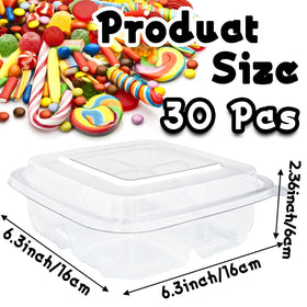 Haawooky 30-pcs bento containers show size and dimensions for easy packing