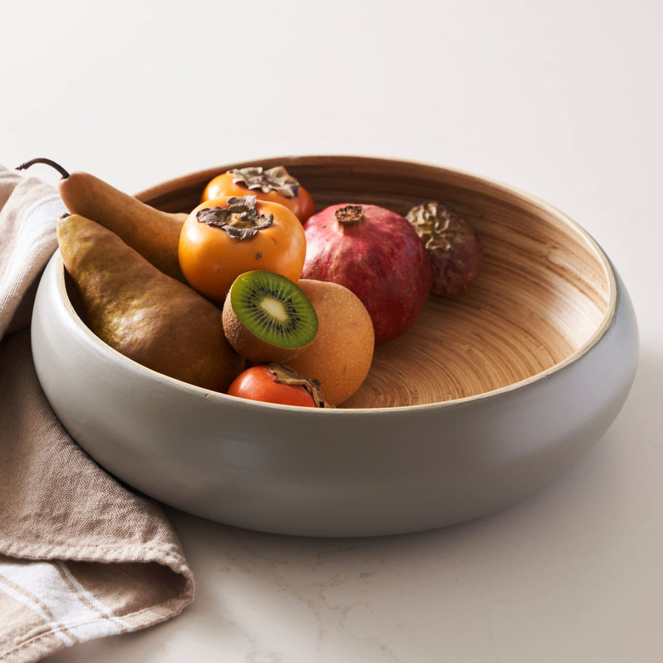 Habitaas fruit bowl on a gray counter providing stylish, eco-friendly produce storage.