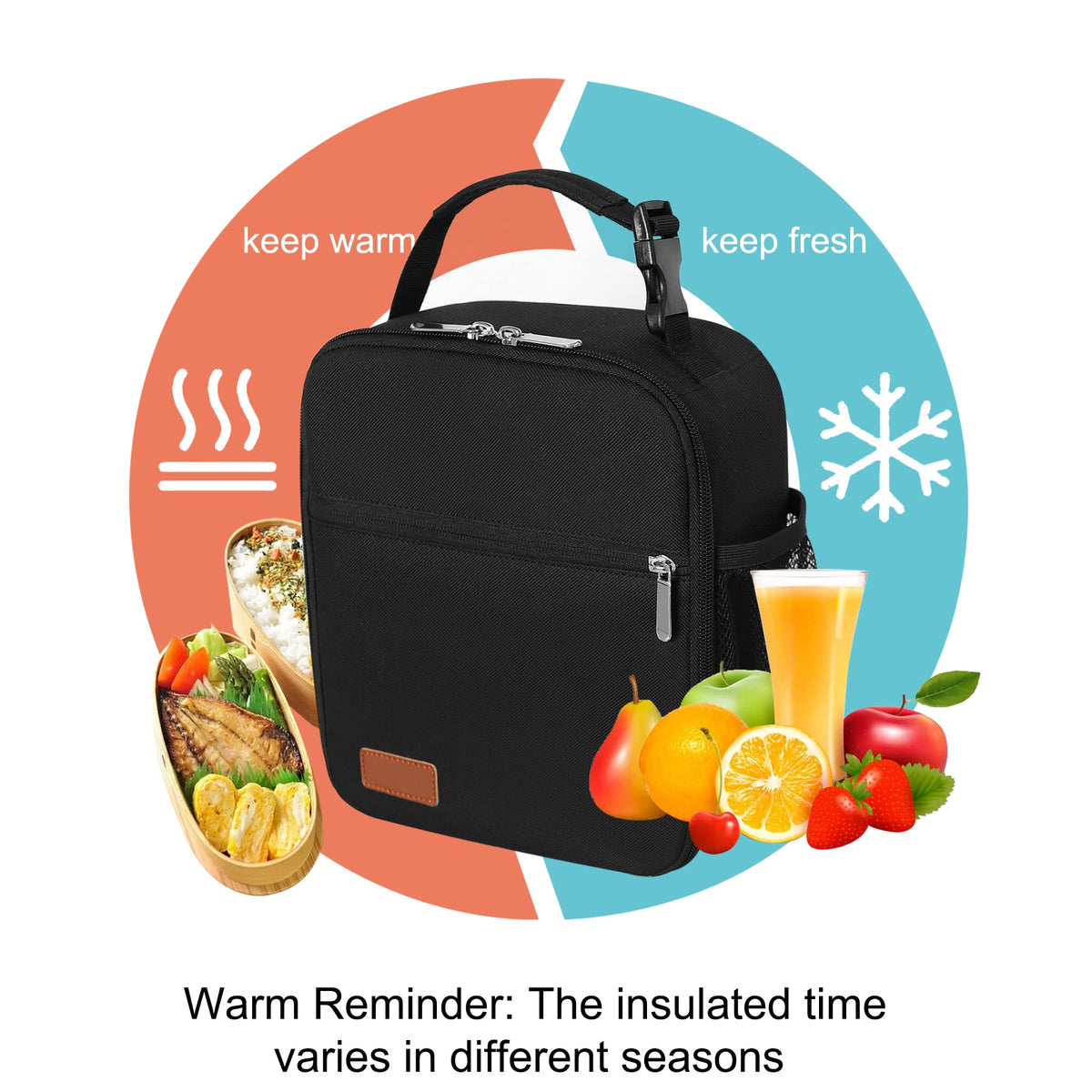 HABOPET lunch box front zipper pocket helps organize snacks