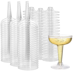 Hacaroa 75-pack plastic champagne coupe set for elegant toasts at parties.