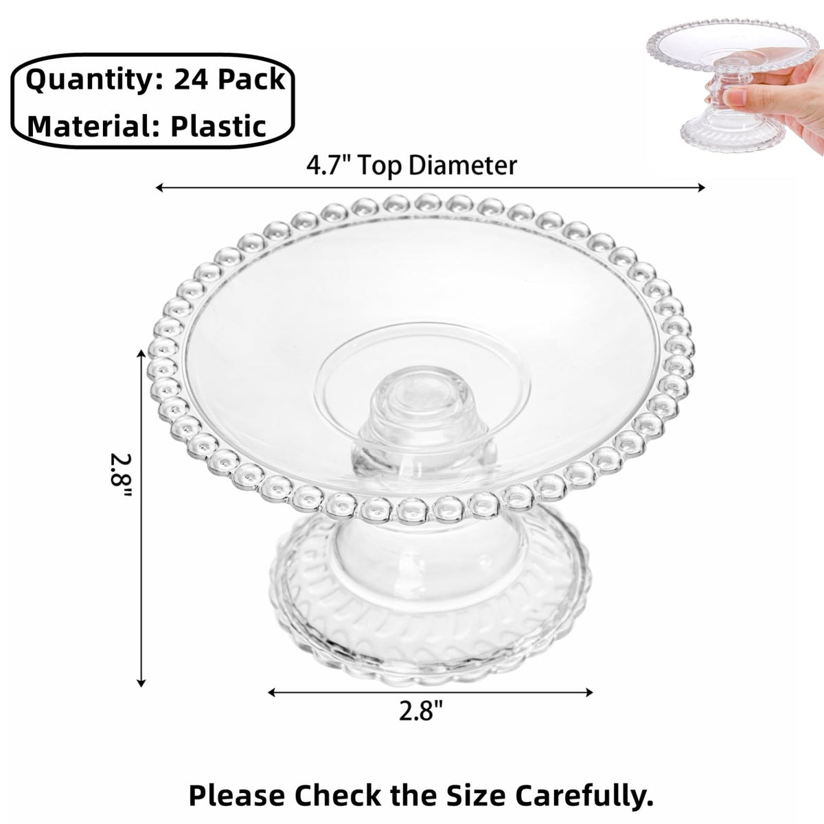 Hacaroa clear cupcake holder serving plates showcase desserts with a pristine presentation.