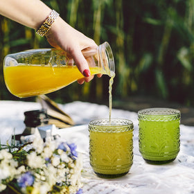 Hacaroa durable heavy glass withstands daily use at home or bar.