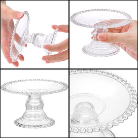 Hacaroa easy-assemble clear dessert stands simplify setup for birthdays or weddings.