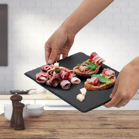 Hacaroa natural slate texture enhances presentation and ambiance.