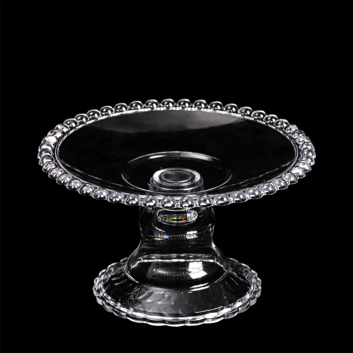 Hacaroa plastic cupcake stands with pearl edges add a chic dessert table touch.