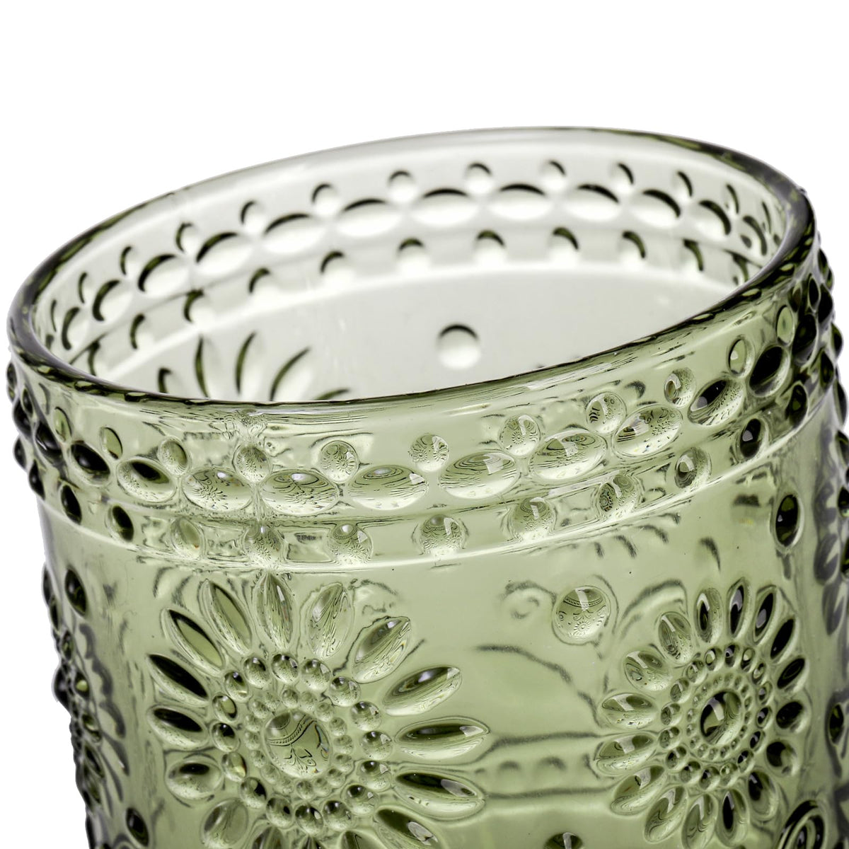 Hacaroa textured exterior glasses provide a secure grip while pouring.