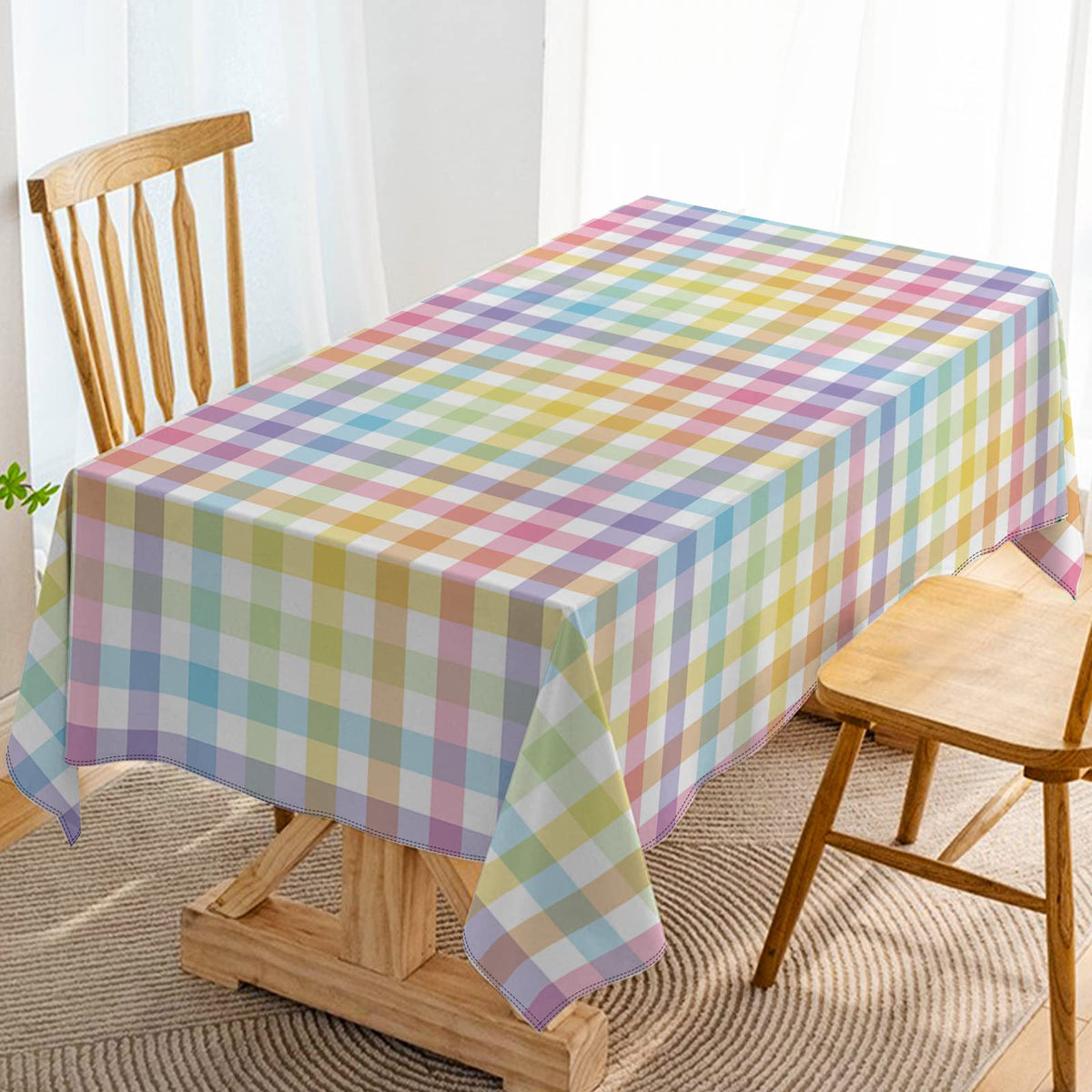 Hafangry Easter buffalo check tablecloth for festive spring gatherings.