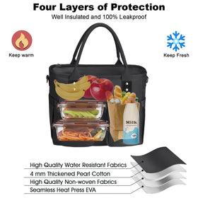 Hafmall large-capacity lunch bag holds multiple meals and beverages for a day out.