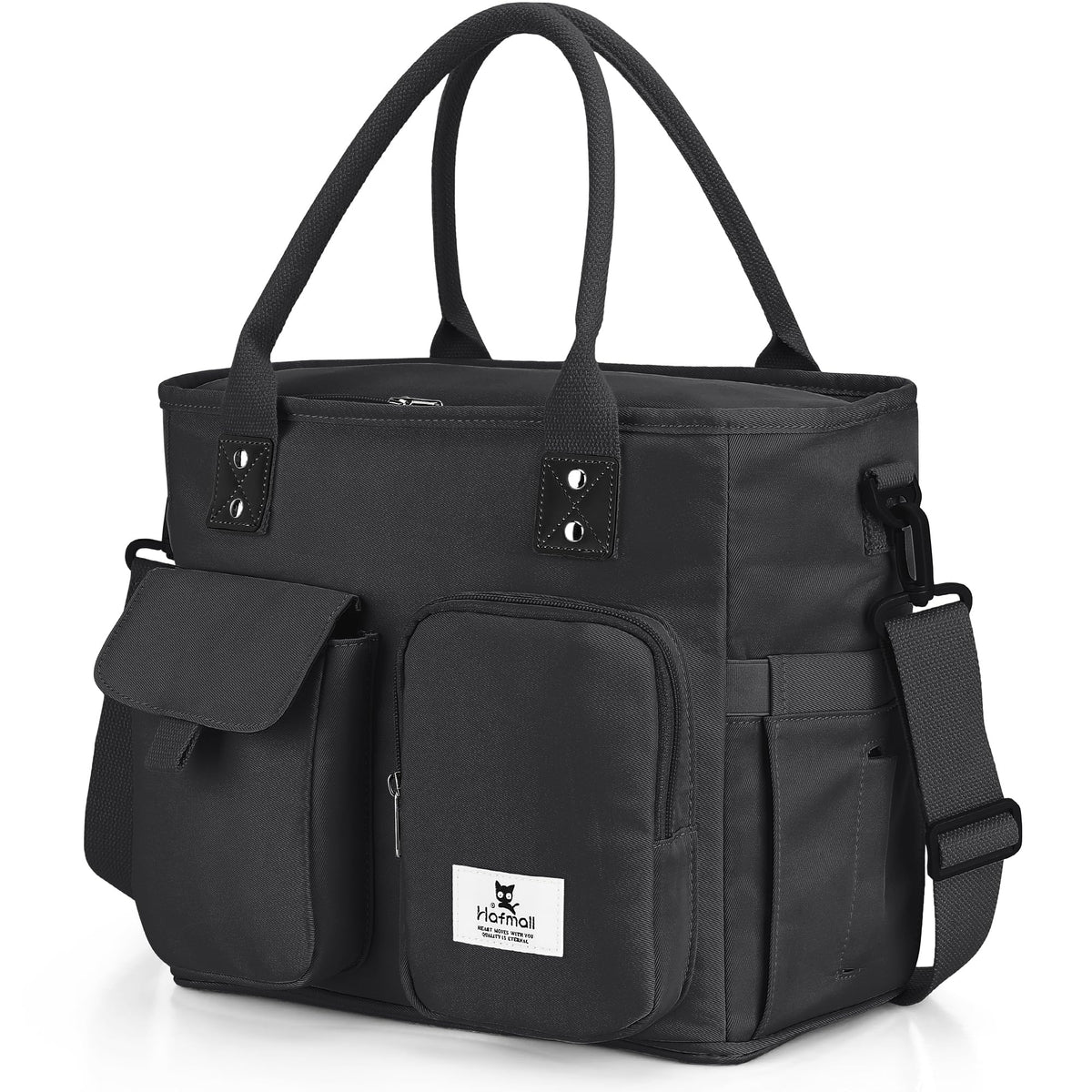 Hafmall large insulated lunch bag wide-opening design for easy packing.
