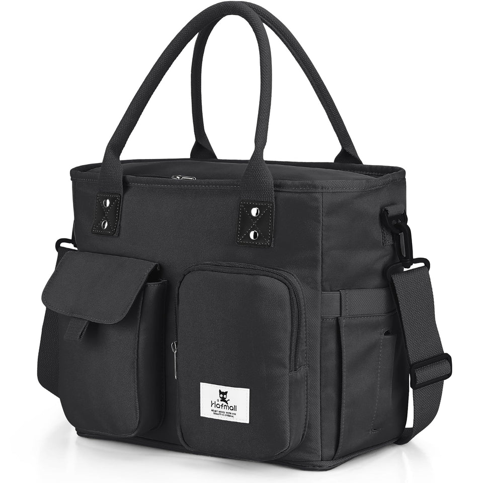 Hafmall large insulated lunch bag wide-opening design for easy packing.