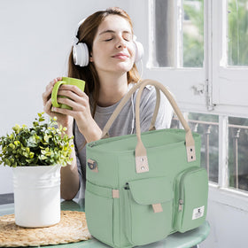 Hafmall lunch bag interior is easy to wipe clean after spills
