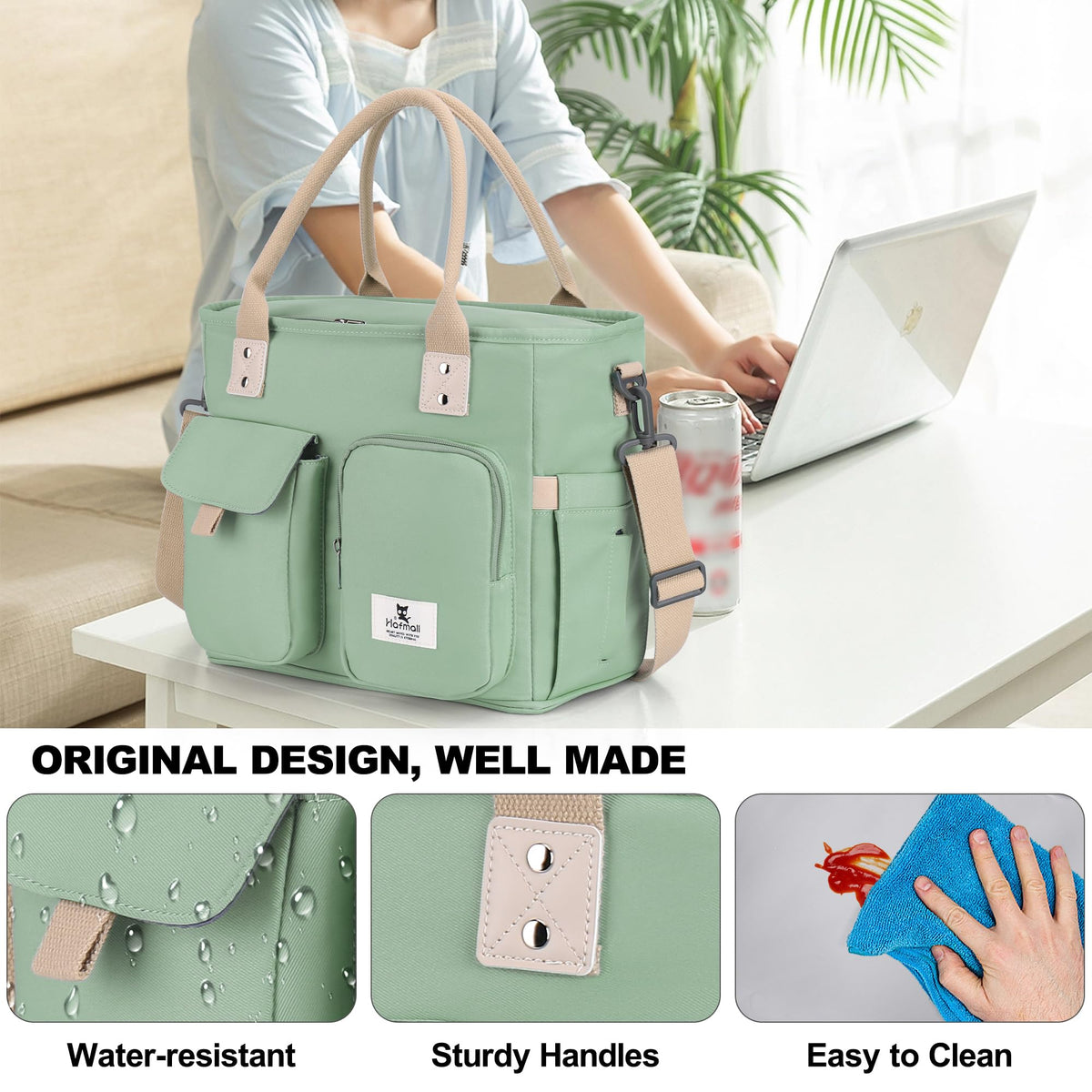 Hafmall insulated interior maintains temperature for hours